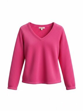 Faded Glory Girls Hot Pink V-Neck Plush Pullover